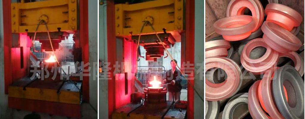 The forging process by a forging press machine of a tooth coupling