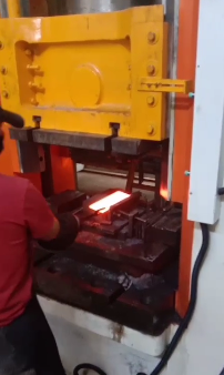 steel forging press working site